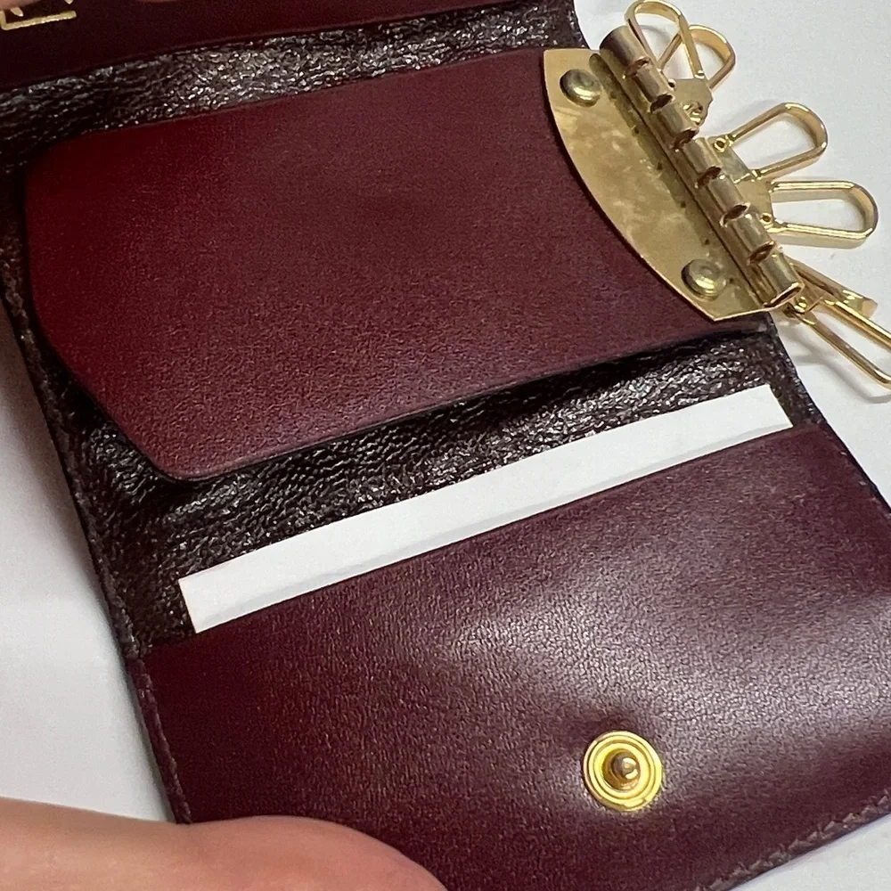 Julian Burgundy Croc Embossed Patent Leather 6 Key Holder